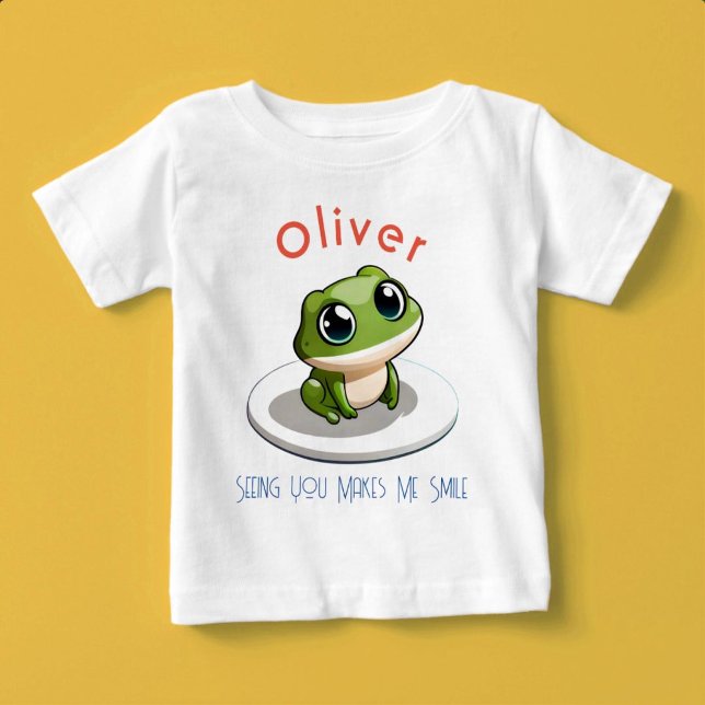 Camiseta De Bebé Ver que me hace sonreír nombre personalizado (Seeing You Makes Me Smile)