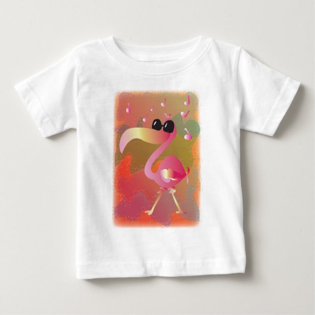 Camiseta De Bebé verano-flamingo (Anverso)