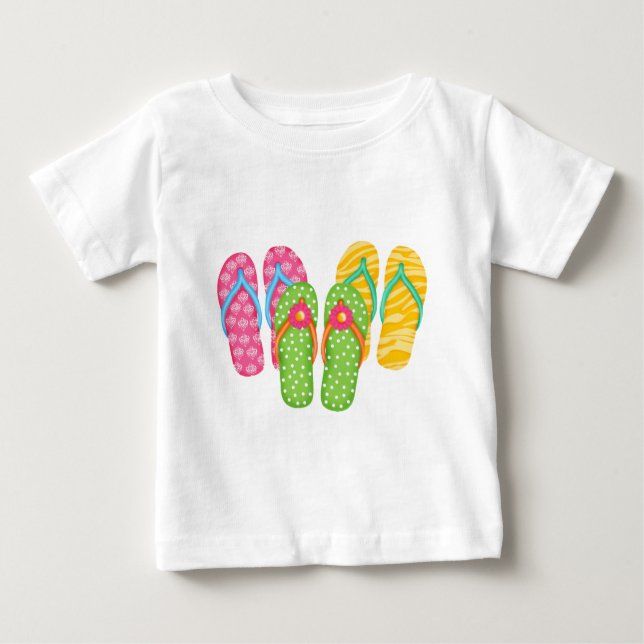 Camiseta De Bebé Verano Flip Flops (Anverso)