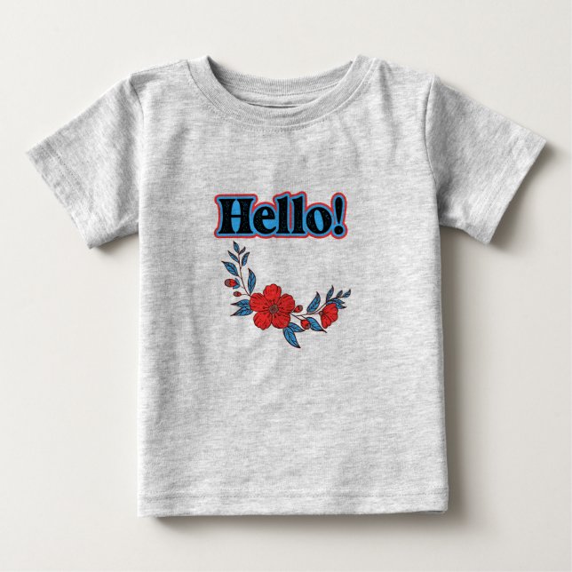 Camiseta De Bebé Verano  Hola  Flor (Anverso)