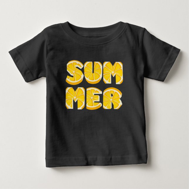 Camiseta De Bebé Verano Limón Artístico (Anverso)