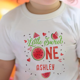 Camiseta De Bebé Verano rojo en un melón, chica primer cumpleaños