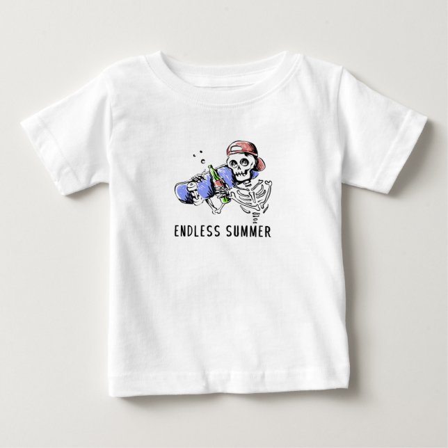 Camiseta De Bebé Verano sin Fin Esqueleto Divertido (Anverso)