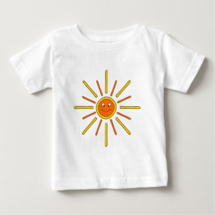 Camiseta De Bebé Verano sonriente Sun. Amarillo y naranja