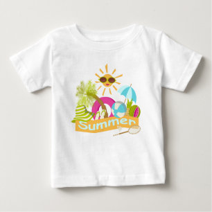 Camiseta De Bebé Verano vacaciones en la playa sol sonriente en gaf
