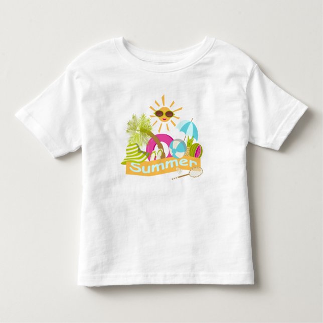 Camiseta De Bebé Verano vacaciones en la playa sol sonriente en gaf (Anverso)