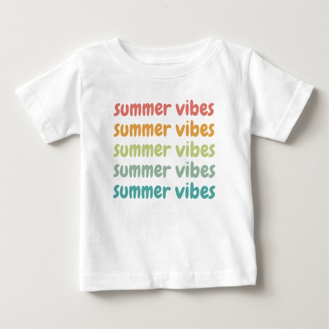 Camiseta De Bebé Verano Vibes Beach Vacaciones Verano Retro (Anverso)