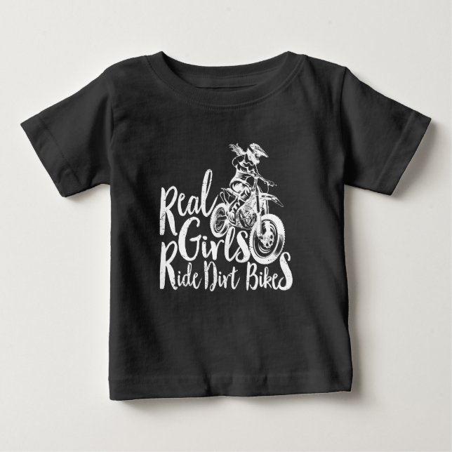 Camiseta De Bebé Verdaderos Chicas viajan en bicicleta sucia regalo (Anverso)