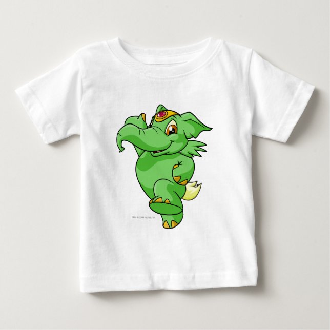 Camiseta De Bebé Verde de Elephante (Anverso)