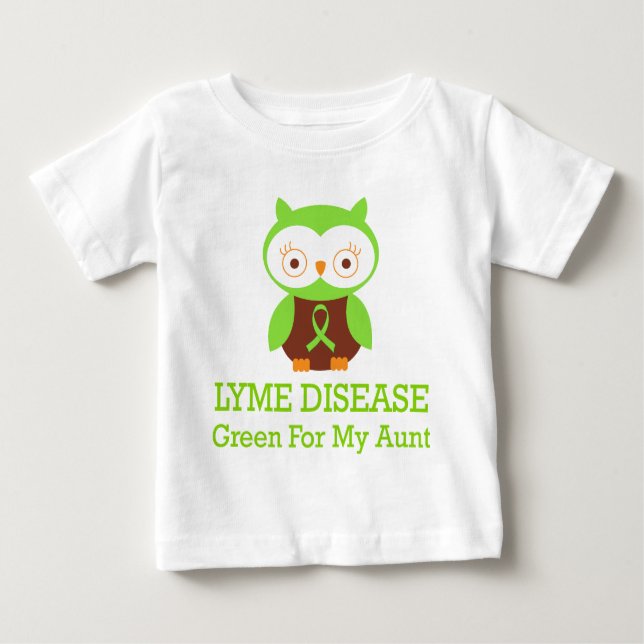 Camiseta De Bebé Verde de la enfermedad de Lyme para mi tía (Anverso)