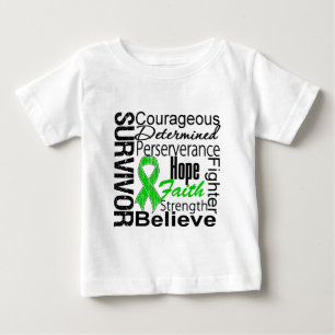 Camiseta De Bebé Verde del collage del superviviente del cáncer de
