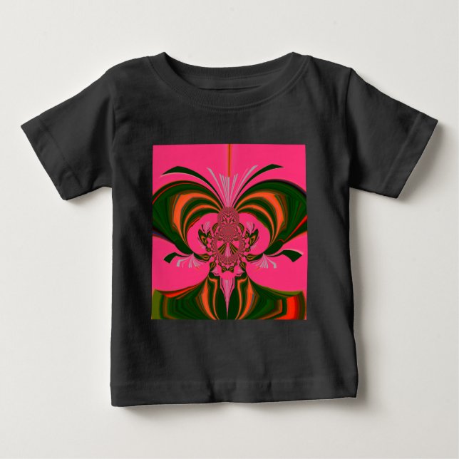 Camiseta De Bebé Verde dorado rojo rosado (Anverso)