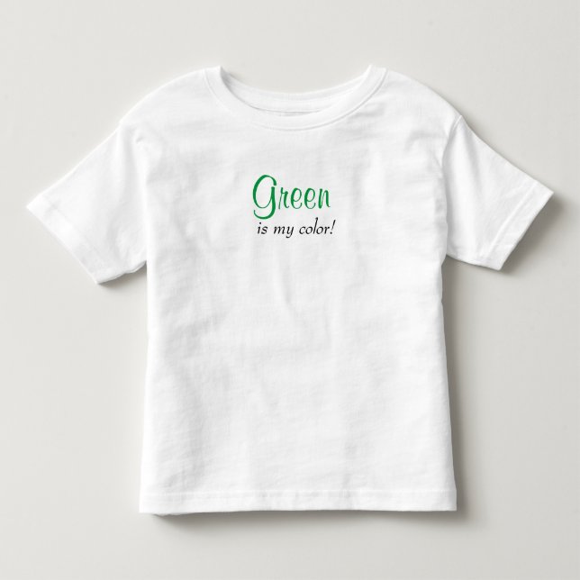 Camiseta De Bebé Verde es mi color (Anverso)