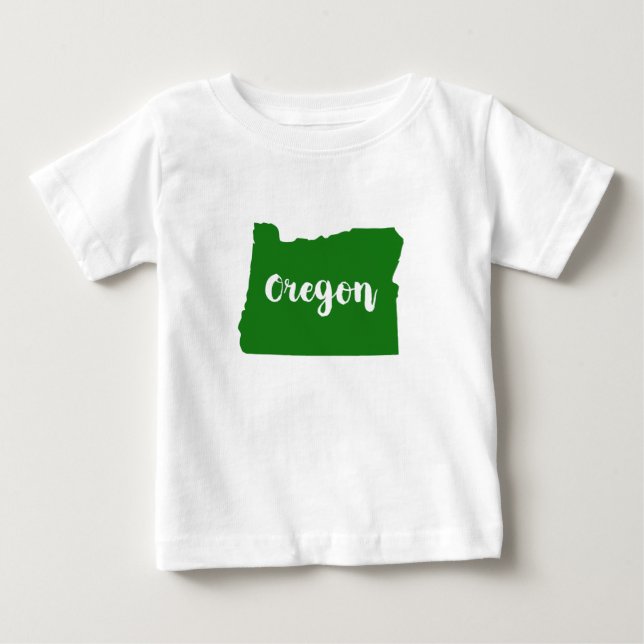 Camiseta De Bebé Verde Estatal de Oregón (Anverso)