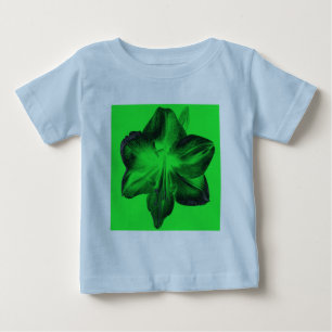 Camiseta De Bebé Verde oscuro sobre Amaryllis verde claro