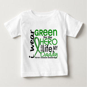 Camiseta De Bebé Verde para la enfermedad de riñón del papá del