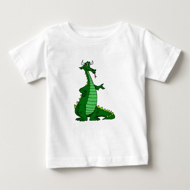 Camiseta De Bebé Verde tonto del dragón (Anverso)
