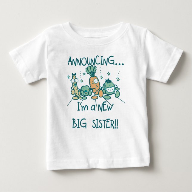 Camiseta De Bebé Verduras divertidas Nueva Gran Hermana (Anverso)