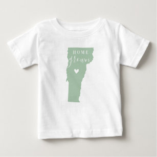 Camiseta De Bebé Vermont Home Grown   Mapa estatal de colores edita