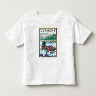 Camiseta De Bebé VermontRiver que transporta escena en balsa