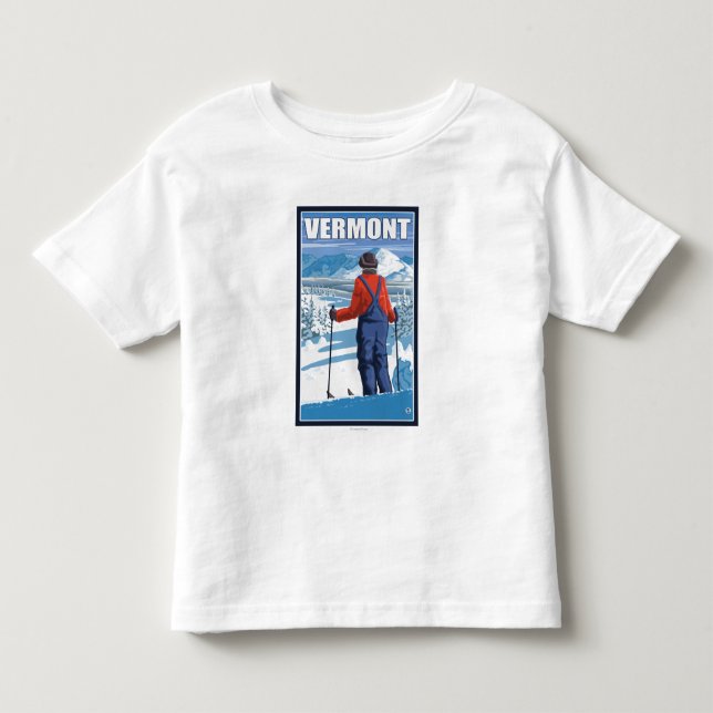 Camiseta De Bebé VermontSkier que admira la visión (Anverso)