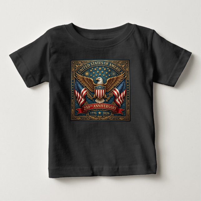Camiseta De Bebé Versión 2 del 250 aniversario de América (Anverso)