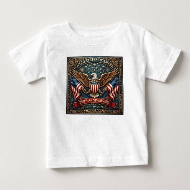 Camiseta De Bebé Versión 2 del 250 aniversario de América (Anverso)