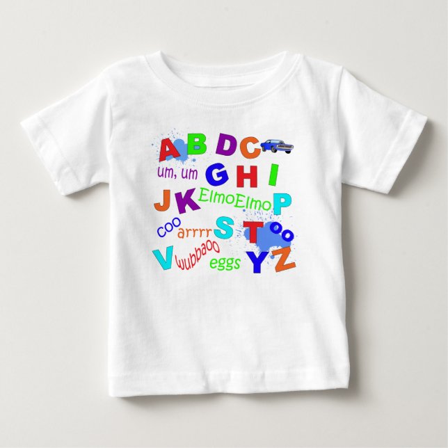 Camiseta De Bebé Versión para niños pequeños alfabetos (Anverso)