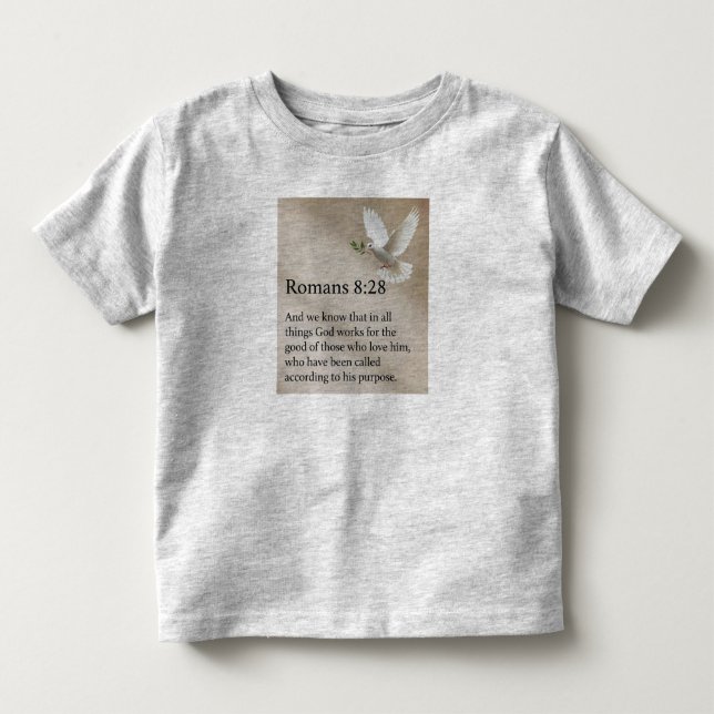 Camiseta de bebé Verso Bíblico Romanos 8:28 (Anverso)