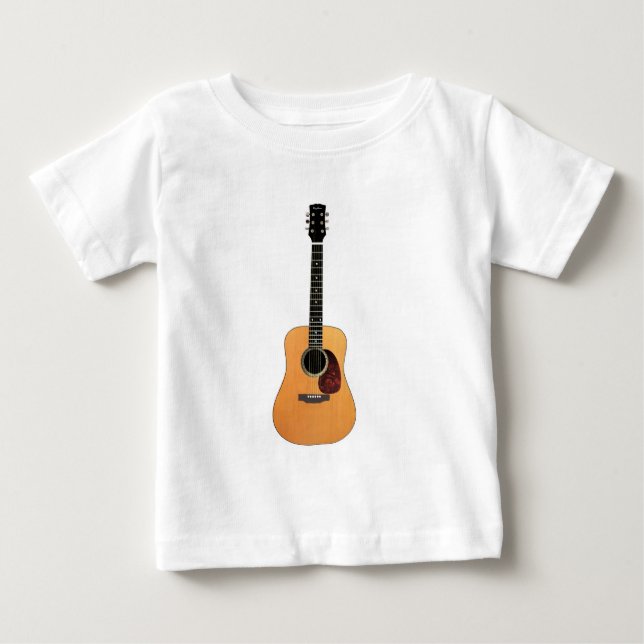 Camiseta De Bebé Vertical de guitarra acústica (Anverso)