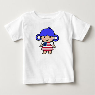 Camiseta De Bebé Vestido de bandera de Estados Unidos por chica