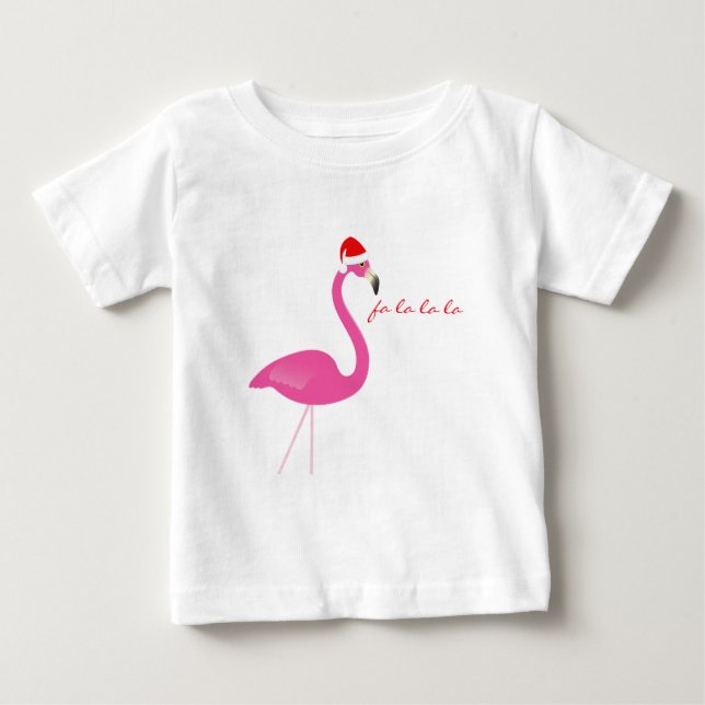 Camiseta De Bebé Vestido de bebé Fa la la la Flamingo Holiday (Anverso)