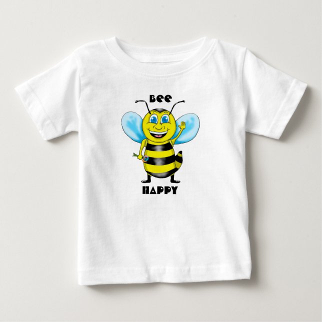 Camiseta De Bebé Vestido de bebé feliz abeja (Anverso)