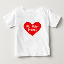 Camiseta De Bebé Vestido de Hermana Mayor Personalizado con Nombre