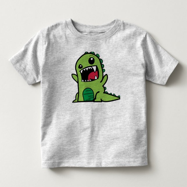 Camiseta De Bebé Vestido de los niños de los dinosaurios verdes (Anverso)