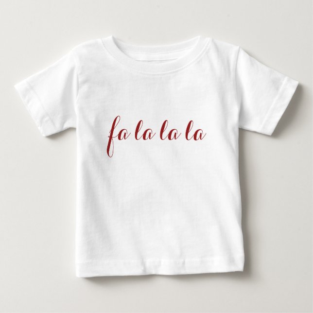Camiseta De Bebé Vestido de Navidad para Bebé Fa la la la (Anverso)