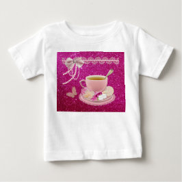 Camiseta De Bebé Vestido de niña con volantes de color rosa brillan