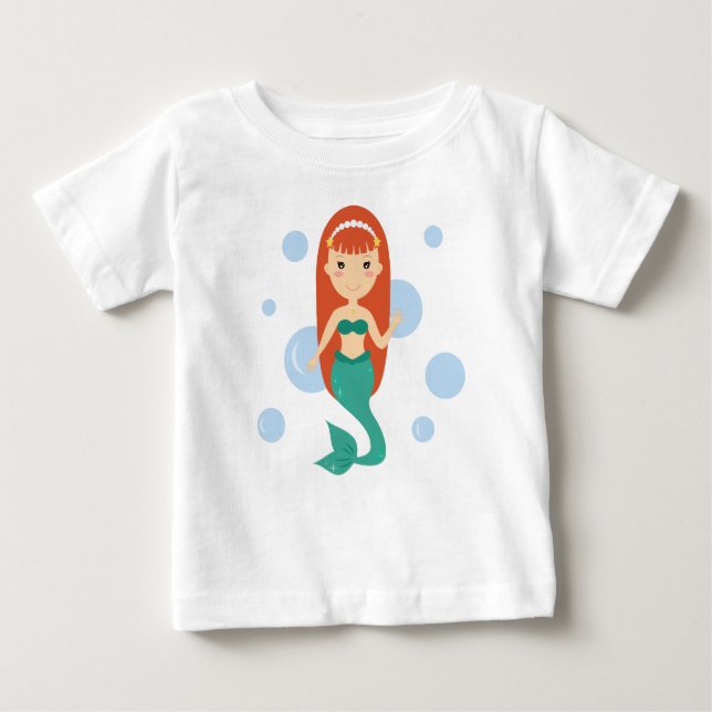 Camiseta De Bebé Vestido de princesa sirena lindo de niña con tutú (Anverso)