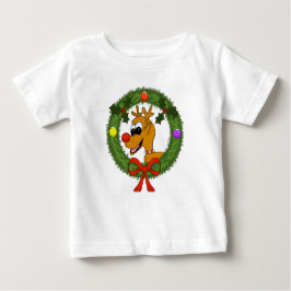 Camiseta De Bebé Vestido de volantes para niños pequeños con renos