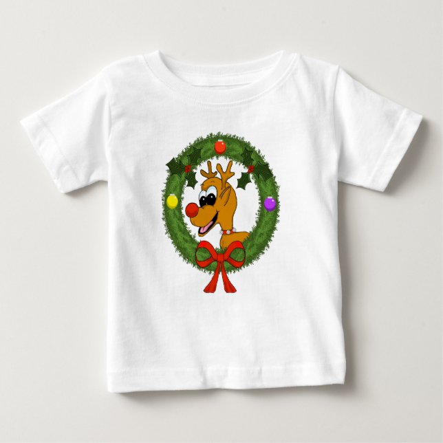 Camiseta De Bebé Vestido de volantes para niños pequeños Reno con c (Anverso)