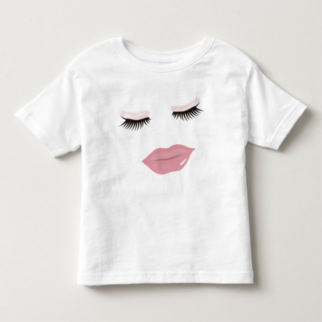 Camiseta De Bebé Vestido del volante del niño del labio rosado (Anverso)