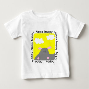 Camiseta De Bebé Vestido feliz del volante del niño del hipopótamo