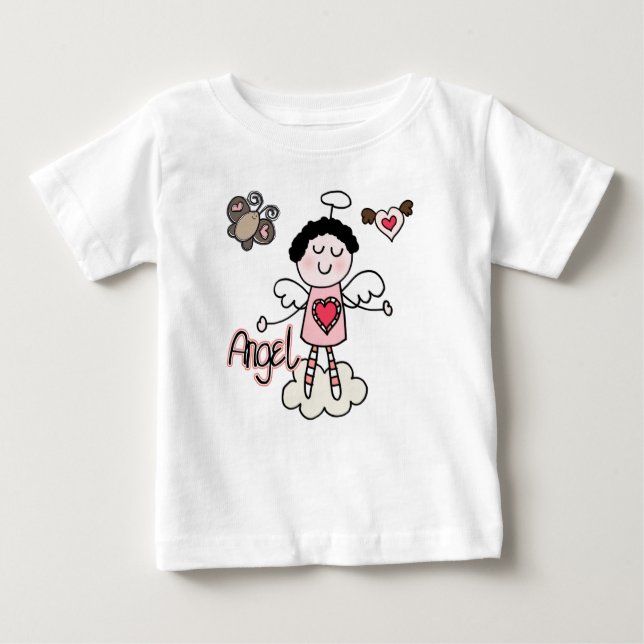 Camiseta De Bebé Vestido sin mangas para bebé con ángel de dibujos  (Anverso)