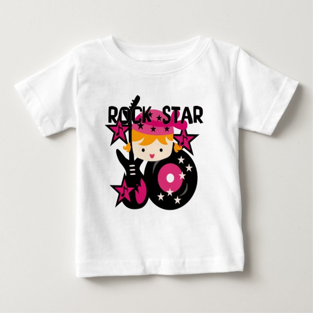 Camiseta De Bebé Vestido sin mangas para bebé niña estrella de rock (Anverso)