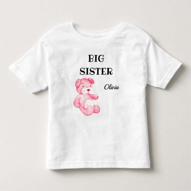 Camiseta De Bebé Vestimenta para Baby Shower de Niña Hermana Mayor  (Anverso)