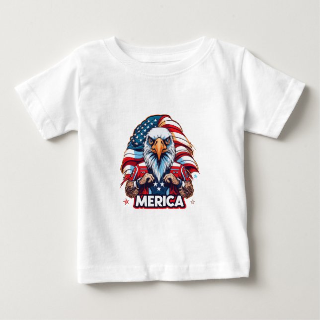 Camiseta De Bebé Veteranos Día Bandera Americana Águila Patriótica (Anverso)