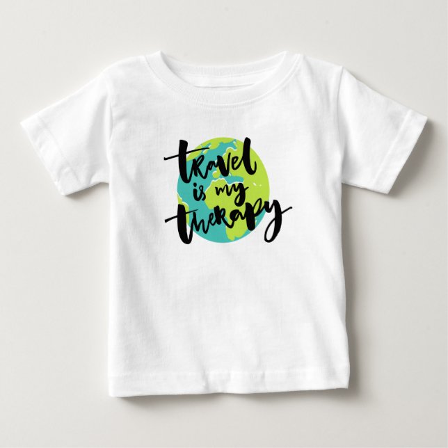 Camiseta De Bebé Viajar es mi terapia (Anverso)