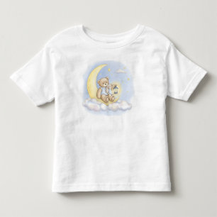 Camiseta De Bebé Viaje a la Luna, Teddy y Conejo