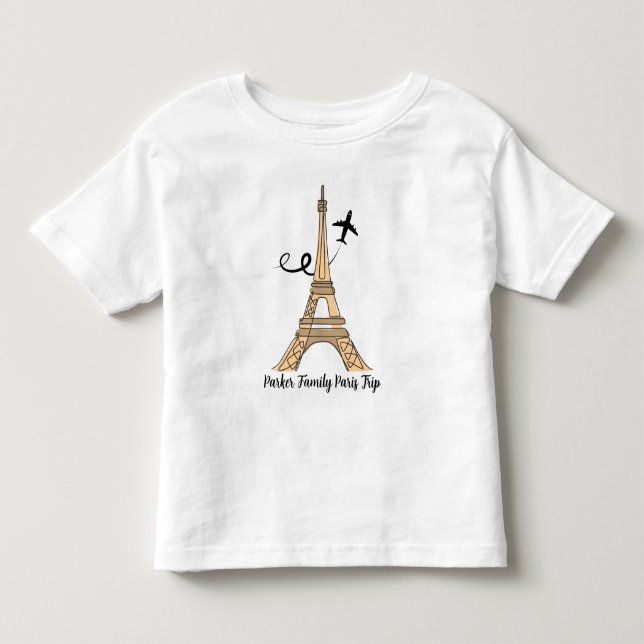 Camiseta De Bebé Viaje a París Chic Personalizable Torre Eiffel (Anverso)