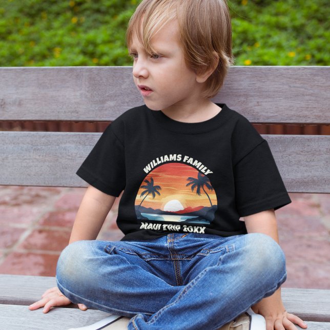 Camiseta De Bebé Viaje de personalizado Maui en Guay Sunrise Palm T (Subido por el creador)